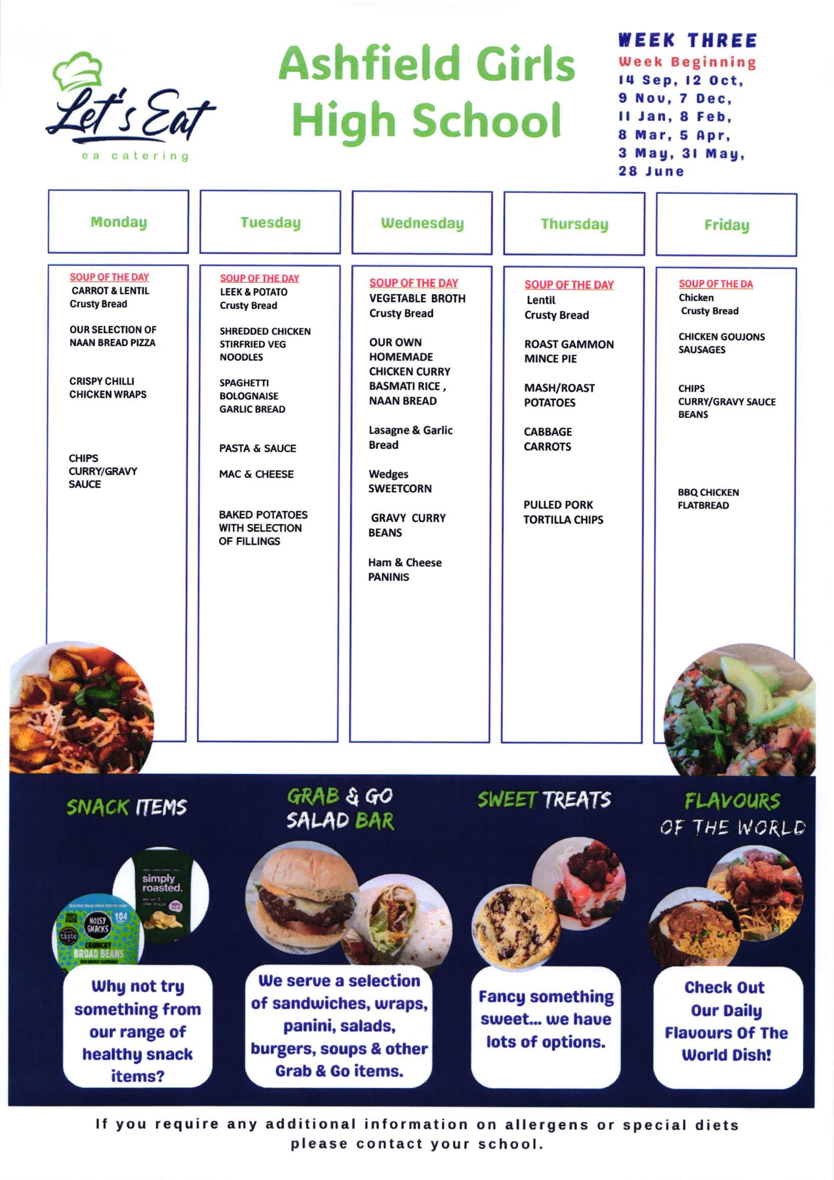 Canteen Menu Week 3